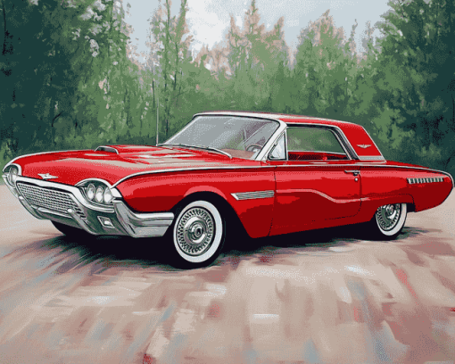 1963 Ford Thunderbird Classic Cars Diamond Painting