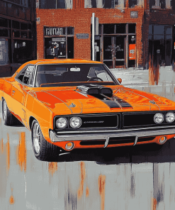 1970 Super Bee Hemi Engine Diamond Painting