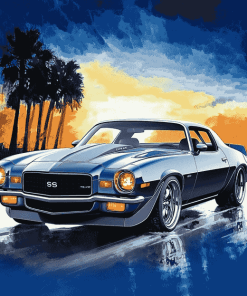 1972 Camaro Car Engine Diamond Painting