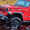 2018 Jeep Wrangler Red Engine Diamond Painting