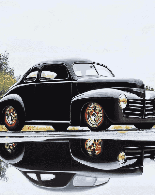 49 Ford Coupe Car Engines Diamond Painting