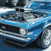 68 Chevrolet Camaro Blue Classic Diamond Painting