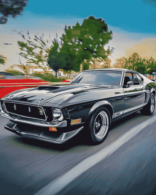 72 Mustang Classic Car Diamond Painting