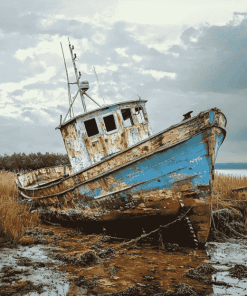 Abandoned Fishing Vessel Diamond Painting