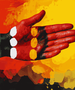 Aboriginal Flag Hand Art Diamond Painting