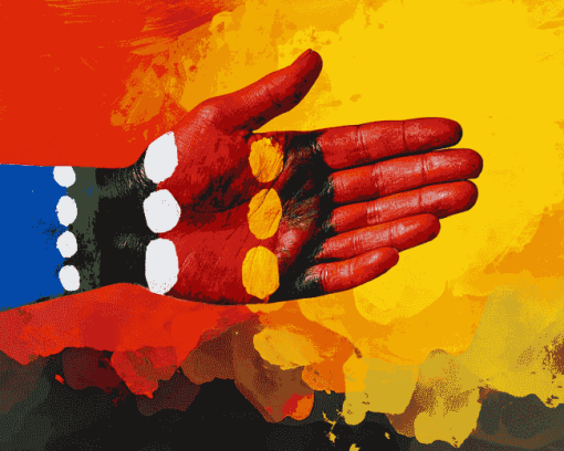 Aboriginal Flag Hand Art Diamond Painting