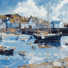 Abstract Aberdovey Boat Scene Diamond Painting