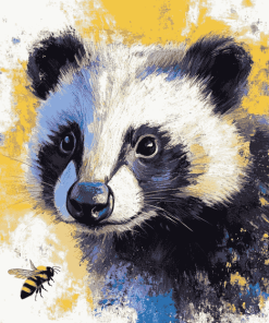 Abstract Badger and Bee Diamond Painting