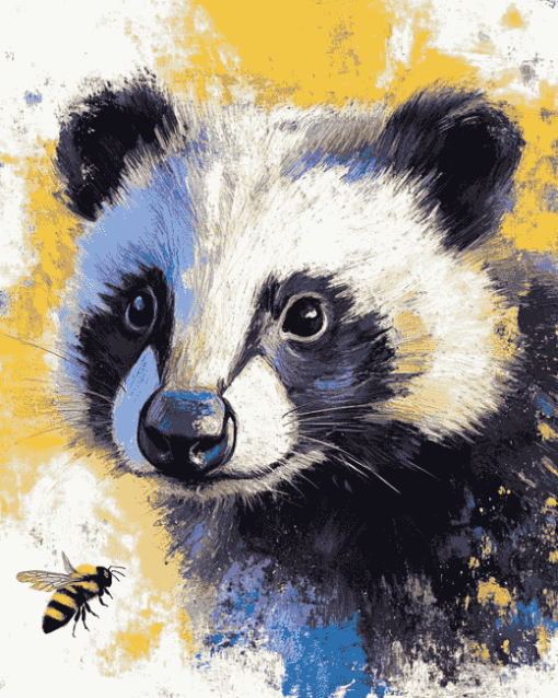 Abstract Badger and Bee Diamond Painting