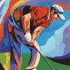 Abstract Golf Player Diamond Painting