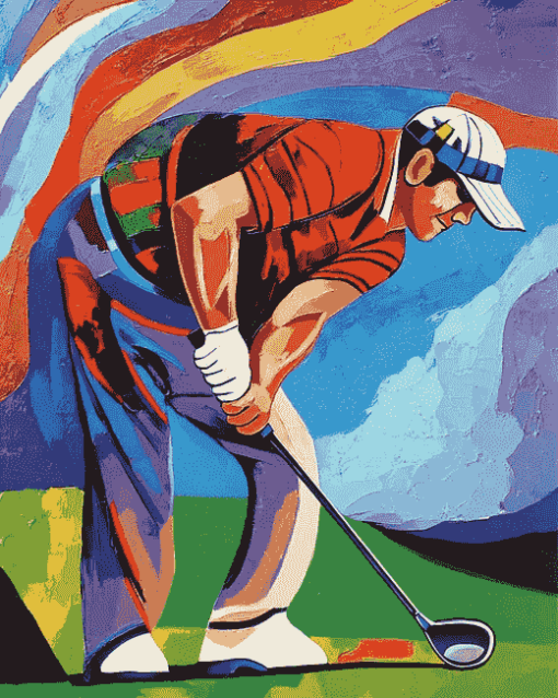 Abstract Golf Player Diamond Painting