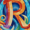 Abstract Letter R Monogram Diamond Painting