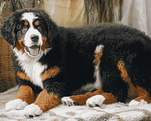 Adorable Bernese Mountain Puppies Diamond Painting