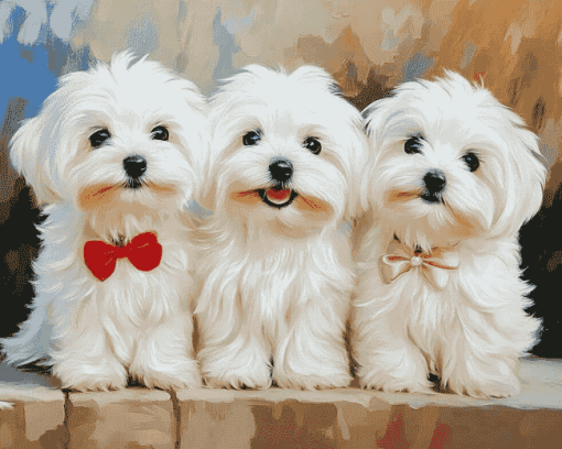 Adorable Maltese Dogs Diamond Painting