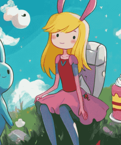 Adventure Time Fionna and Cake Animation Diamond Painting