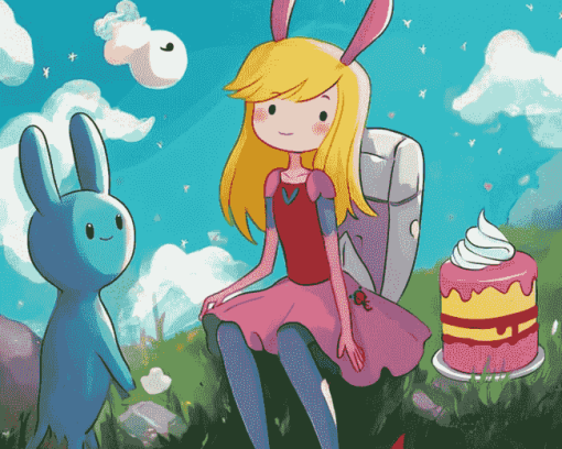 Adventure Time Fionna and Cake Animation Diamond Painting