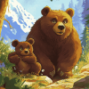 Aesthetic Animated Bears Diamond Painting