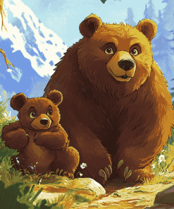 Aesthetic Animated Bears Diamond Painting