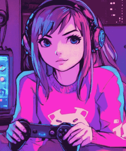 Aesthetic Anime Gamer Diamond Painting