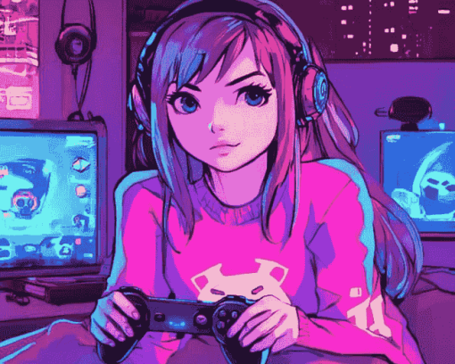 Aesthetic Anime Gamer Diamond Painting