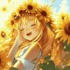 Aesthetic Anime Sunflower Girl Diamond Painting