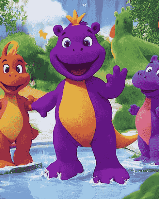 Aesthetic Barney Friends Animation Diamond Painting