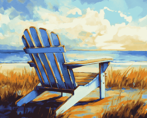 Aesthetic Beach Adirondack Chair Diamond Painting