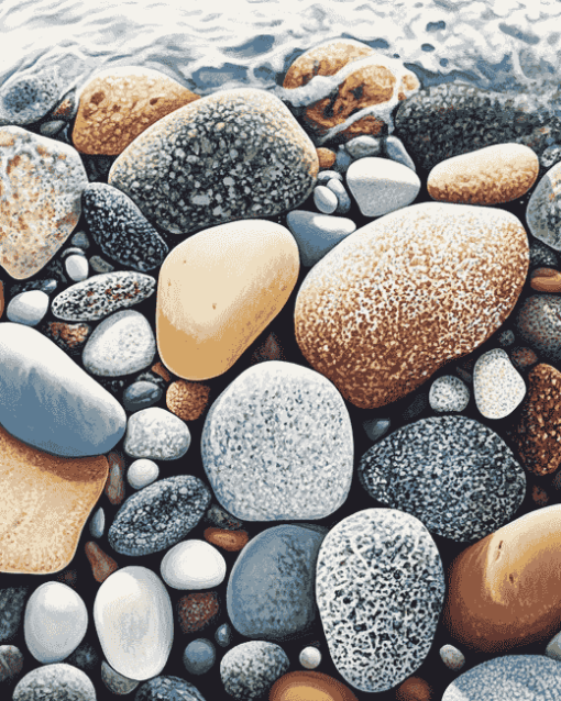 Aesthetic Beach Stones Diamond Painting