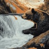 Aesthetic Bear River Scene Diamond Painting