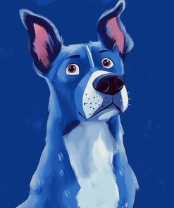 Aesthetic Blue Puppy Diamond Painting