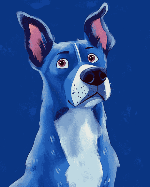 Aesthetic Blue Puppy Diamond Painting