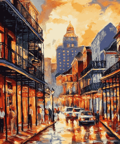 Aesthetic Bourbon Cityscape Diamond Painting