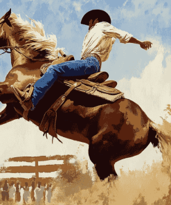 Aesthetic Bucking Bronco Diamond Painting