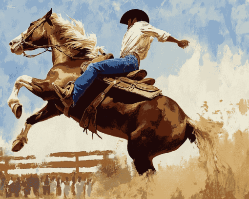 Aesthetic Bucking Bronco Diamond Painting