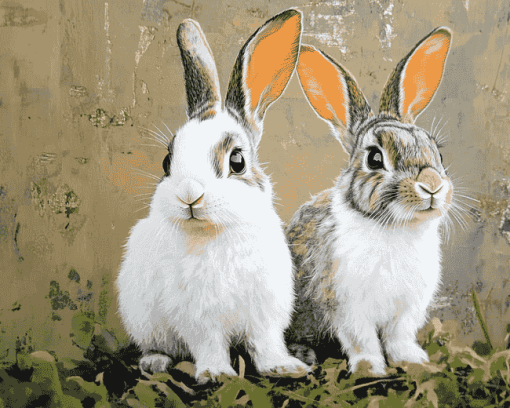 Aesthetic Bunny Art Diamond Painting