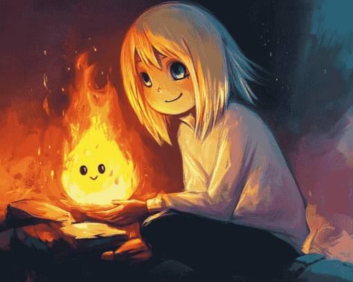 Aesthetic Calcifer Anime Diamond Painting