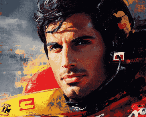 Aesthetic Carlos Sainz Racing Diamond Painting