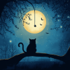 Aesthetic Cat Moon Silhouette Diamond Painting