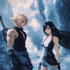 Aesthetic Cloud and Tifa Anime Diamond Painting