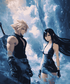 Aesthetic Cloud and Tifa Anime Diamond Painting