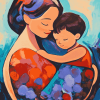 Aesthetic Colorful Mother and Son Diamond Painting