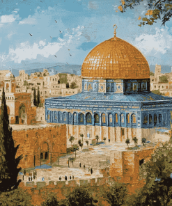 Aesthetic Dome Of The Rock Diamond Painting