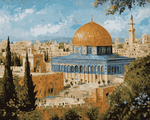 Aesthetic Dome Of The Rock Diamond Painting