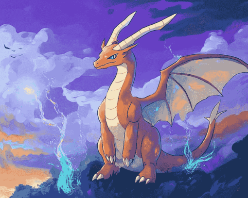 Aesthetic Dragonite Fantasy Diamond Painting