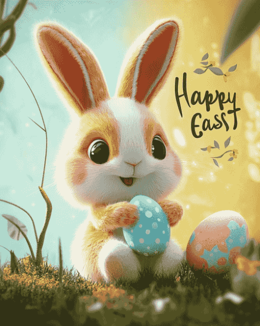 Aesthetic Easter Bunny Diamond Painting