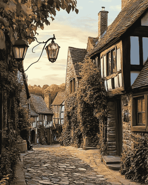 Aesthetic English Villages Diamond Painting