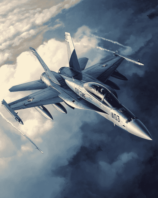 Aesthetic F18 Jet Diamond Painting