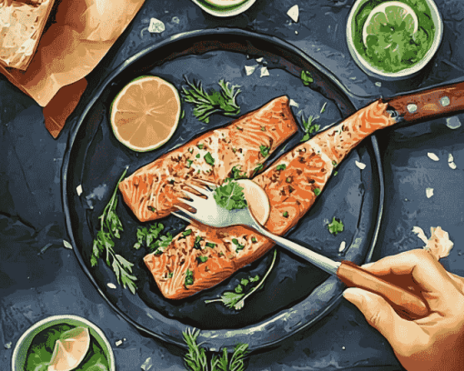 Aesthetic Fish Cuisine Diamond Painting