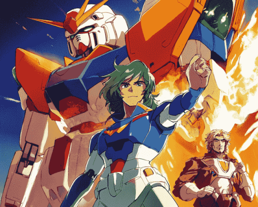 Aesthetic G Gundam Anime Diamond Painting