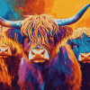 Aesthetic Highland Cattle Diamond Painting